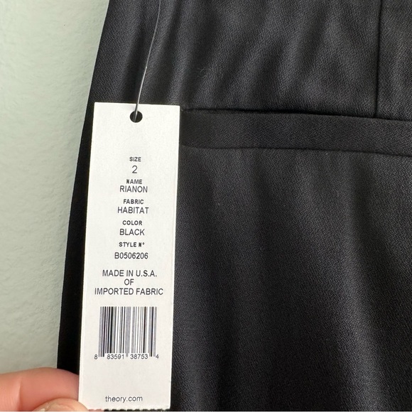 Theory Rianon Habitat Black Trouser Pant Size 3 - Picture 2 of 9